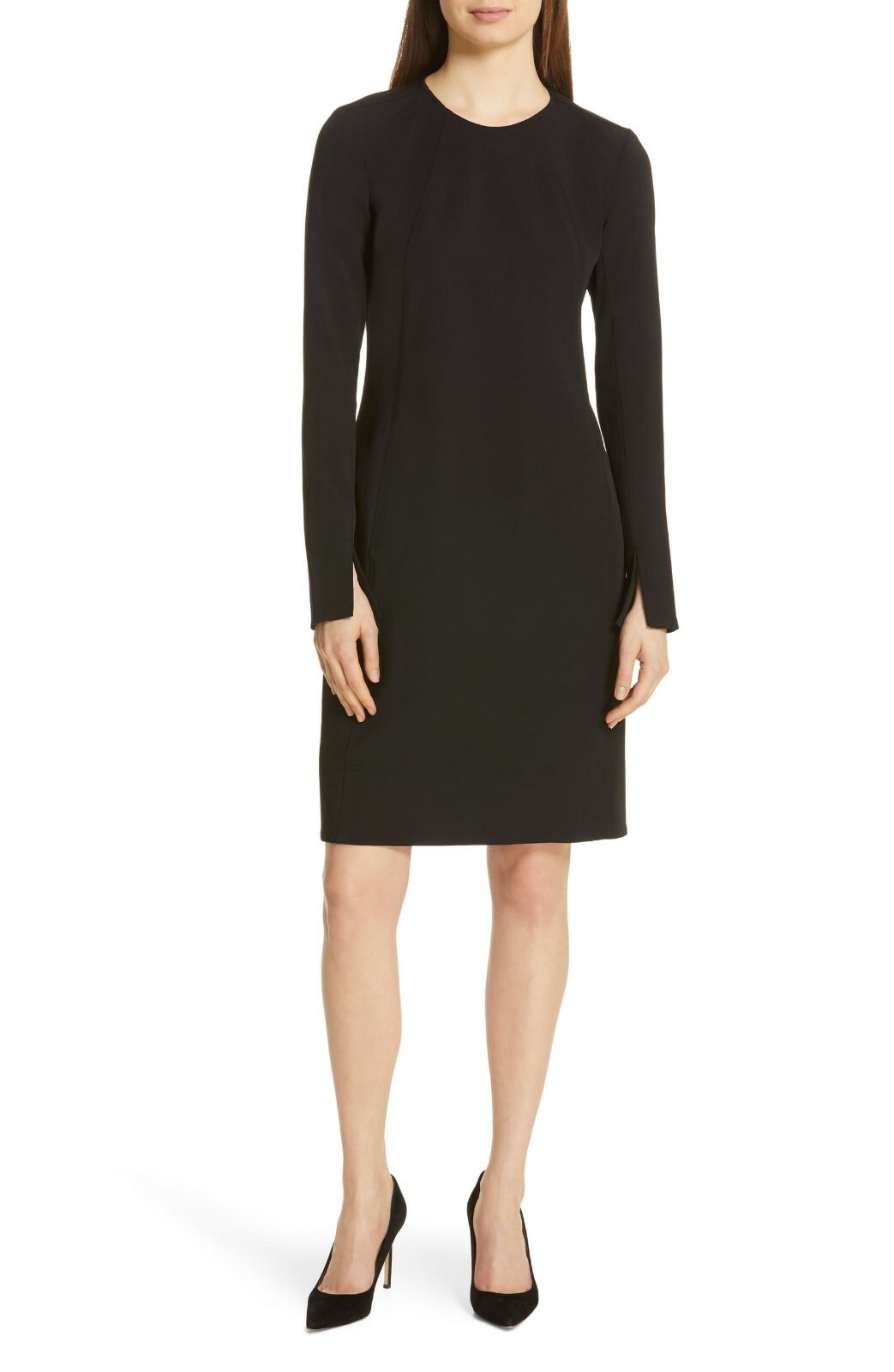 

POLO Ralph Lauren Blue Label - Черное итальянское шерстяное платье трапеции стрейч из габердина, Черный