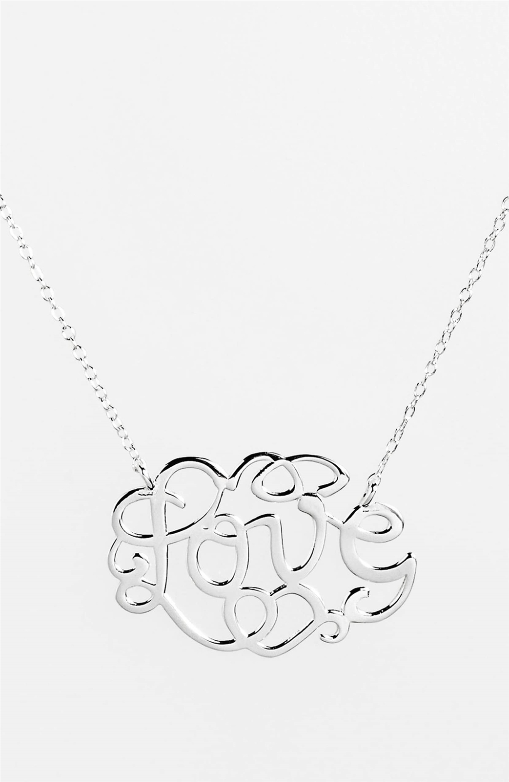 ARGENTO VIVO Women's "Love" Monogram Silver Pendant Necklace 16" 143984