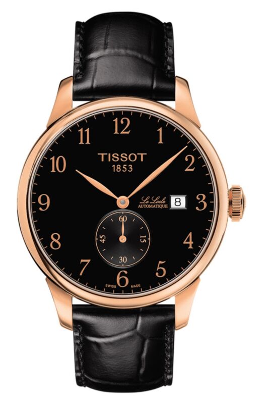 Tissot Men T0064283605200 Le Locle 39.3mm Black Dial Leather Watch