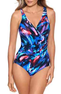 Miraclesuit L81433 Womens Fuego Flora Oceanus One-Piece Swimsuit Size 12