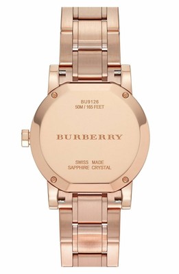Burberry BU9126 The City Rose Gold Gray Dial Swiss Made Womens Watch