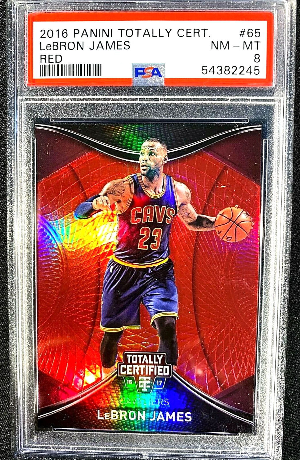 2016 #65 PANINI TOTALLY CERTIFIED LEBRON JAMES RED SP #D