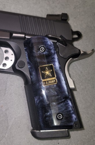 AJAX／BLACK PEARL grip／compact-1911 AJAX Grips - Full Size 1911 Colt Kimber - Pearlite Black