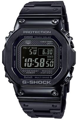 Pre-owned Casio Watch Shock Bluetooth Full Metal Radio Solar Black Gmw-b5000gd-1jf In Black (stainless Steel)