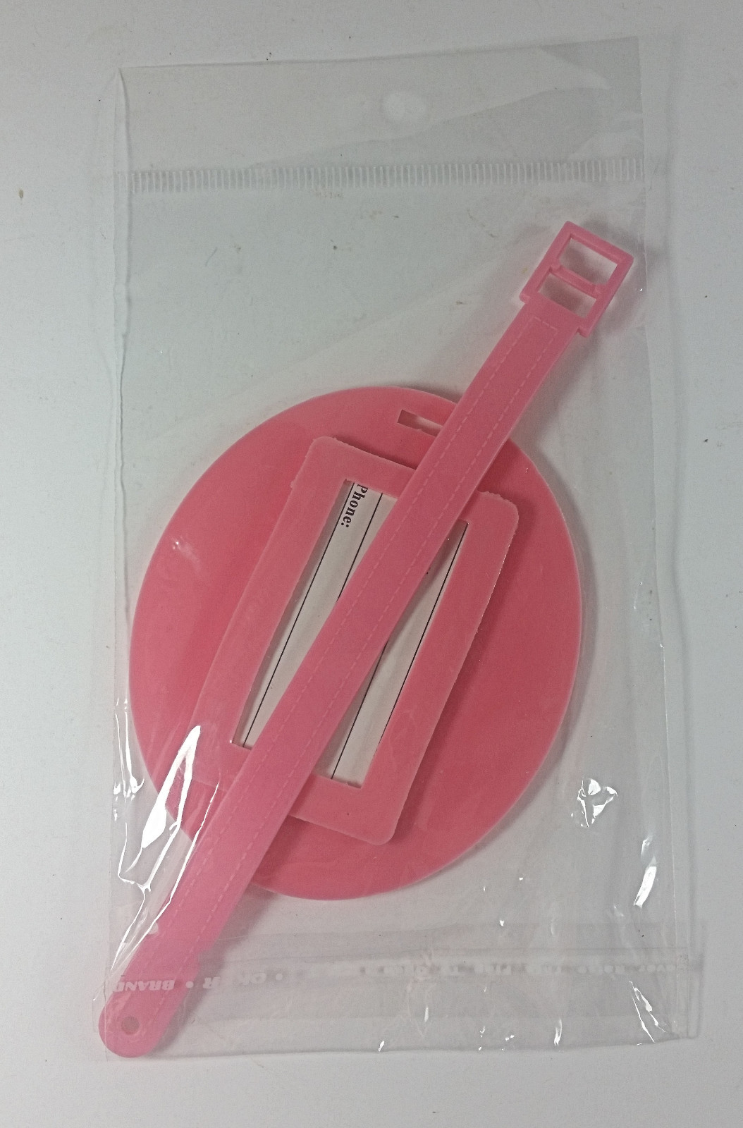Macaron Luggage Tag Pink 4in Rubber Sealed New Cookies Macaroons Travel Suitcase