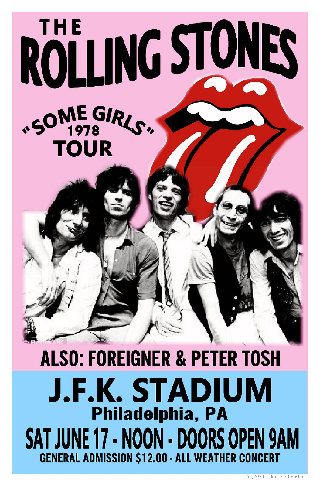 The Rolling Stones 1978 Concert Poster JFK STADIUM