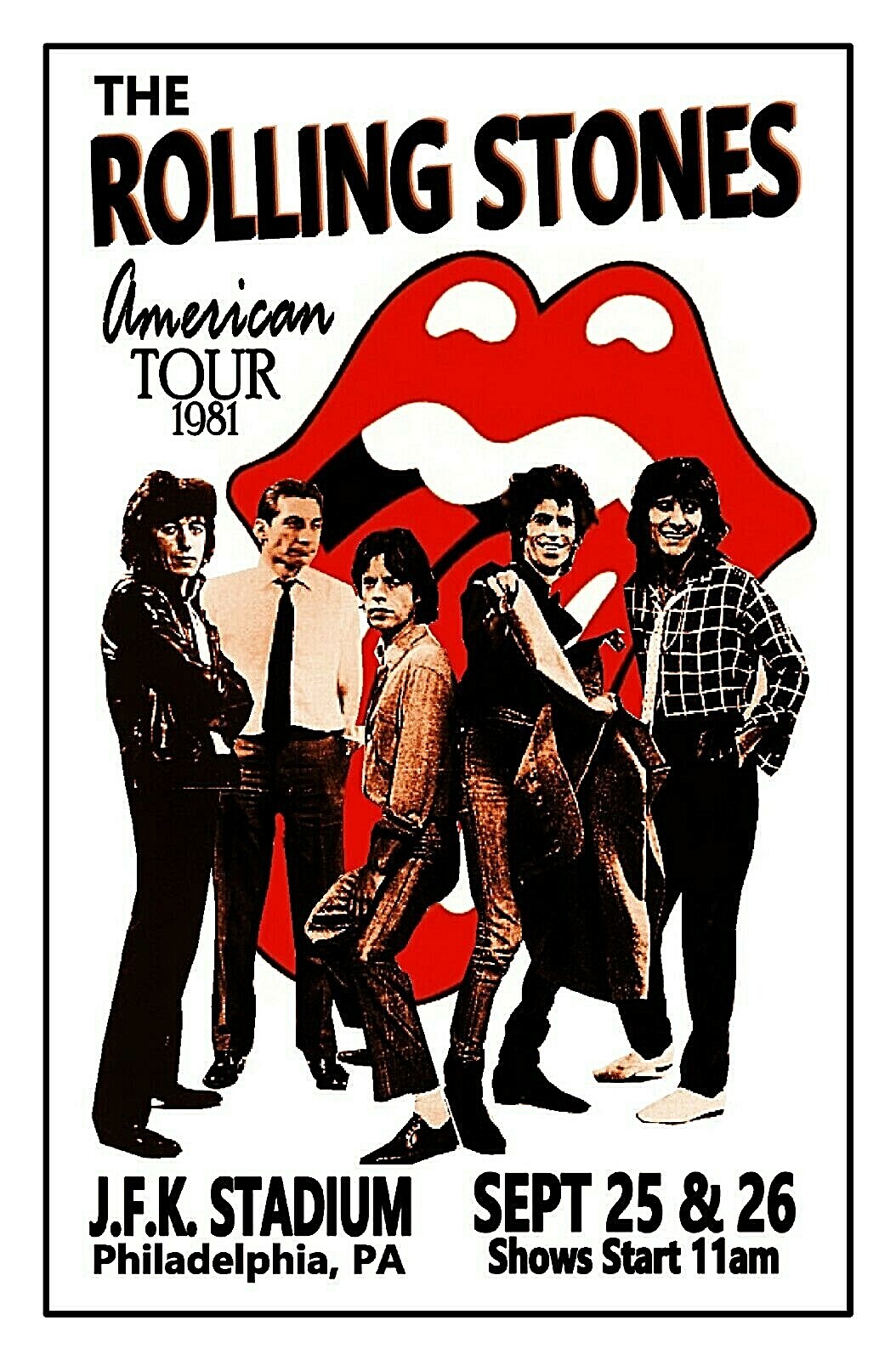 The Rolling Stones 1981 Concert Poster JFK STADIUM Philadelphia PA ...