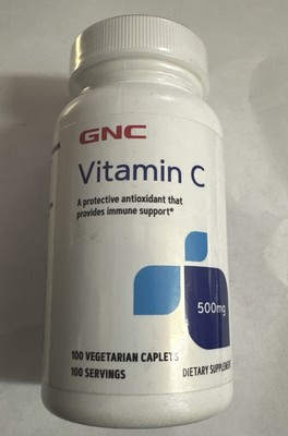 Vitamin C GNC 100 Vegetarian Caplets 500 mg Immune Support EXP01/2025