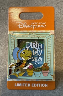 Disney Pins HKDL Hong Kong Disneyland Earth Day 2024 Jiminy Cricket LE600 Pin