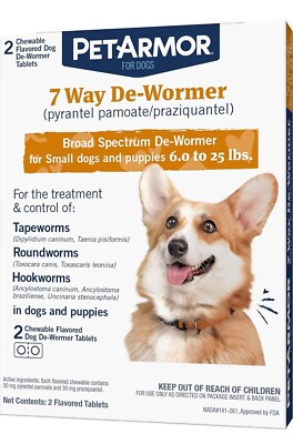 PetArmor 7 Way De-Wormer for Dogs, Oral Treatment for Tapeworm, Roundworm & Hook