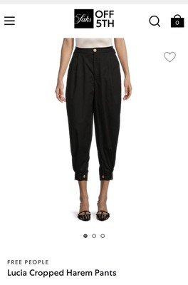 Women s Free People Lucia Cropped Harem Pants Size 4 Black