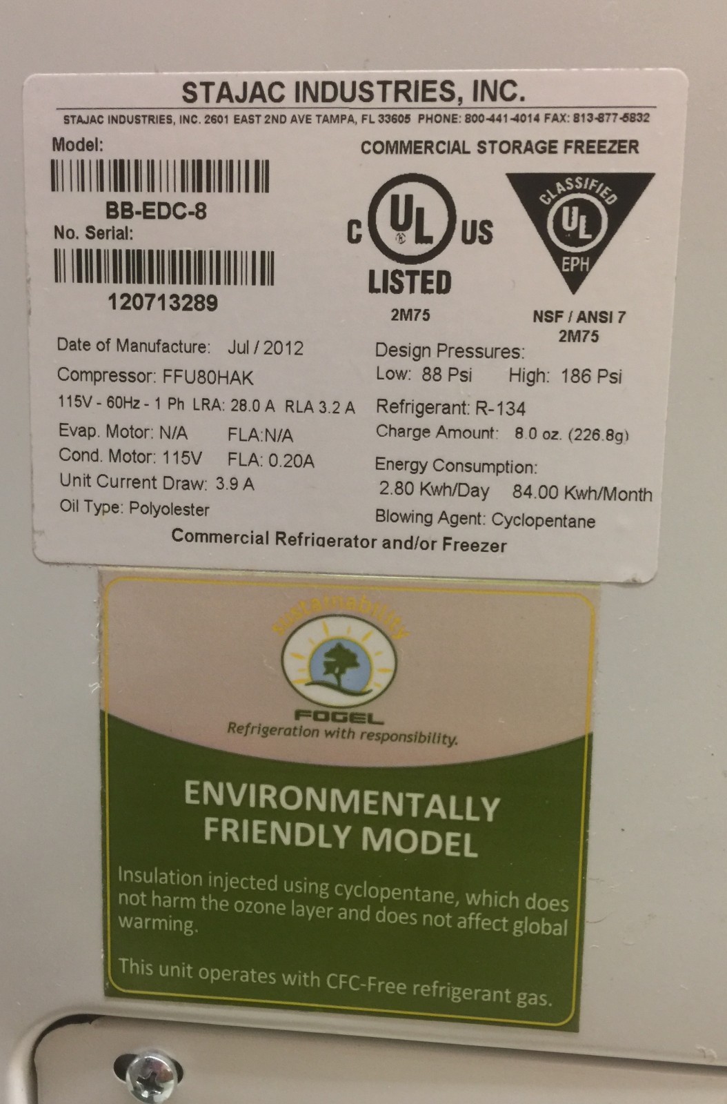 Ice Cream Machine, holds 8-1 gallon tubs, has sneeze guard and sliding glass