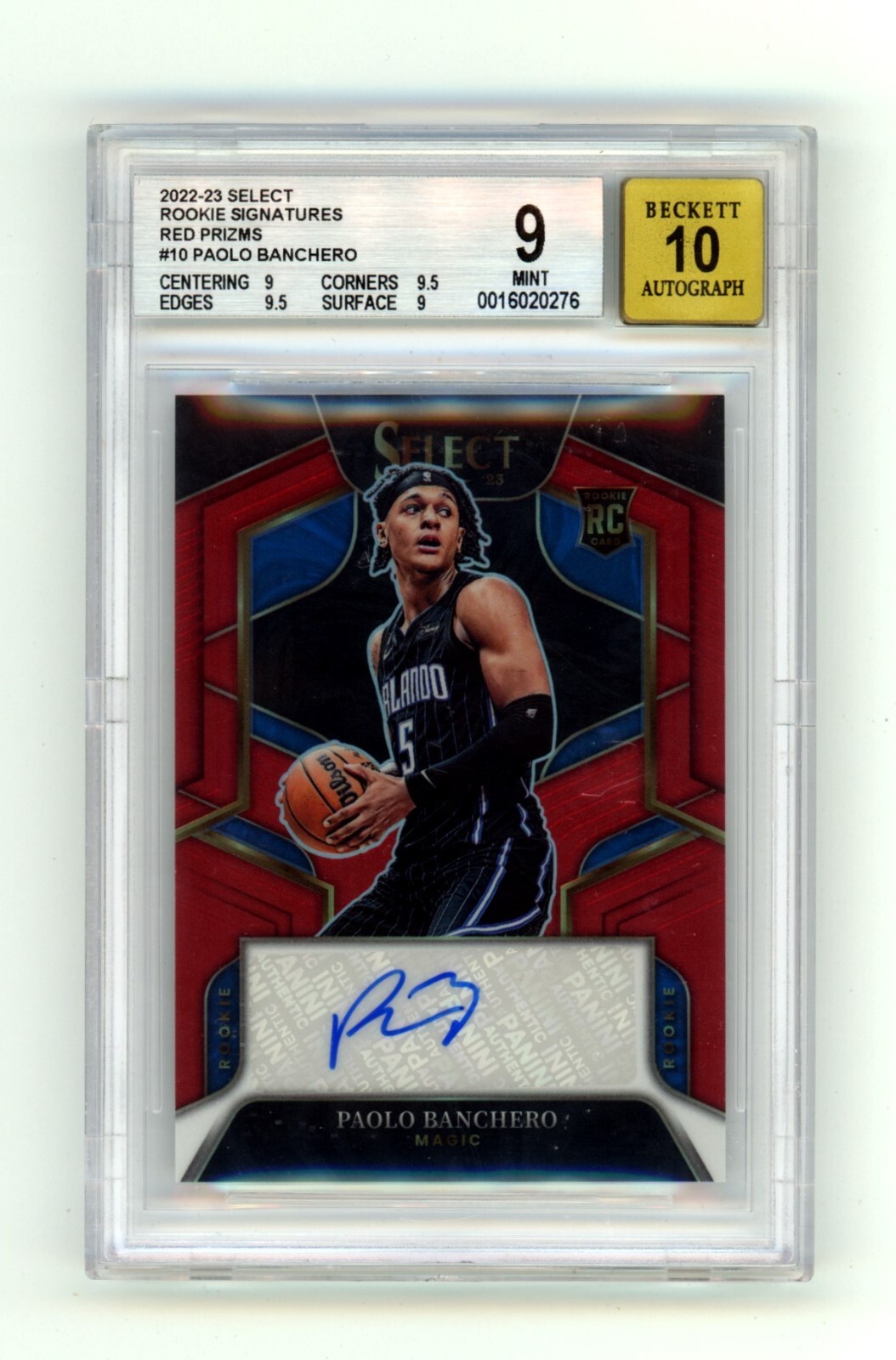 その他 Paolo Banchero  RC Auto /99 Paolo Banchero 2022-23 Panini Select Red Prizm Signed Auto