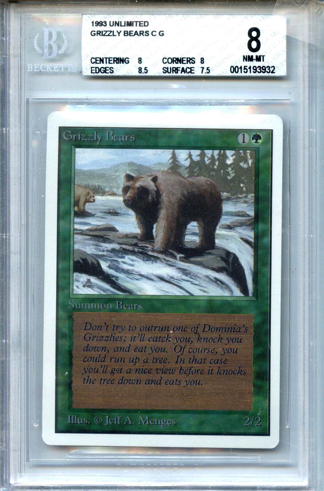 MTG アルファ　灰色熊　Grizzly Bears MTG Alpha Grizzly Bears BGS 8.5 NM-MT+ Magic card 2751 | eBay