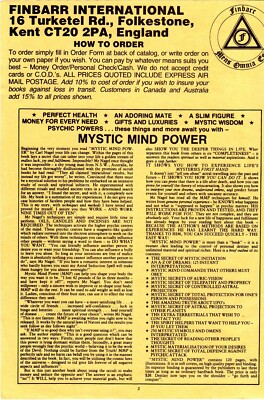 Finbarr Book Mystic Mind Power Carl Nagel Achieve the Impossible with Your Mind