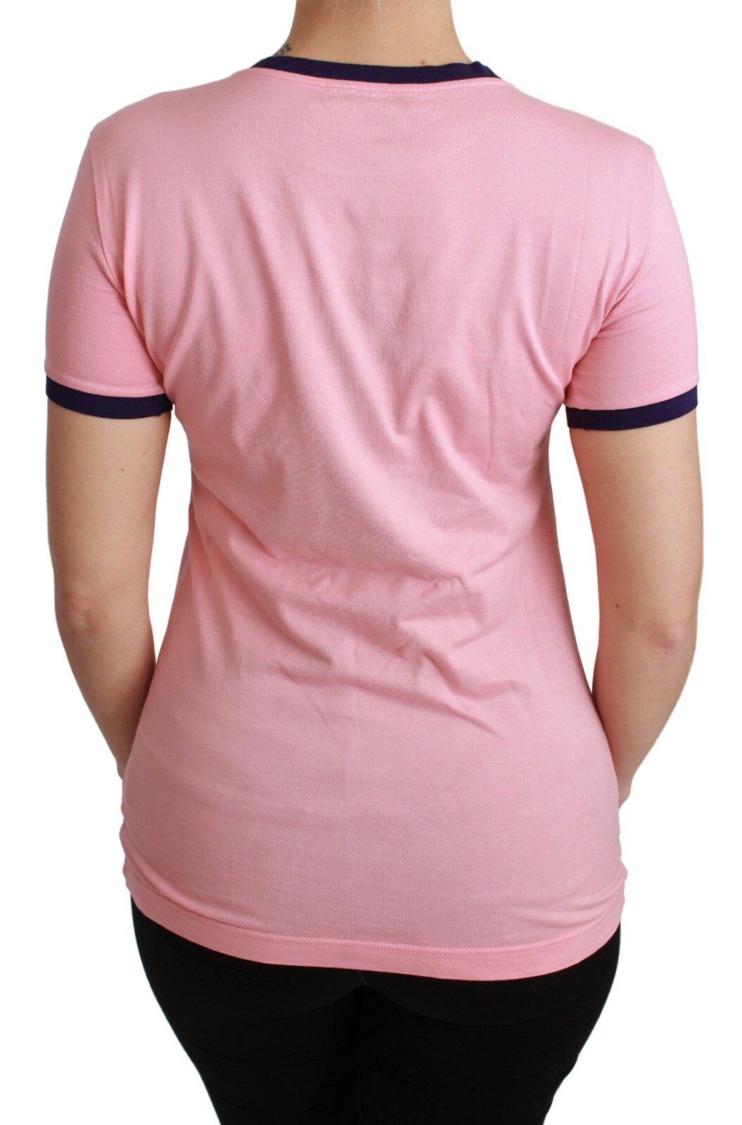 Pre-owned Dolce & Gabbana T-shirt Top Cotton Pink Year Of The Pig It38 / Us4 / Xs Rrp $400