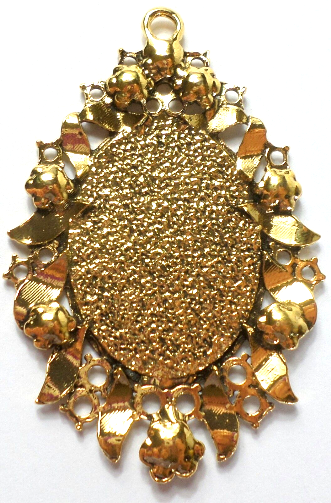 4 of 40x30mm Antique Gold Fancy Art Nouveau Roses Pattern Pendant Settings Nice