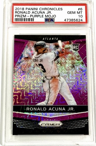 2018 Panini Chronicles Prizm #6 Ronald Acuna Jr. PURPLE MOJO