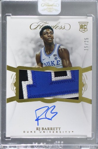 RJ Barrett 19-20 Panini Flawless Collegiate Rookie GU Patch