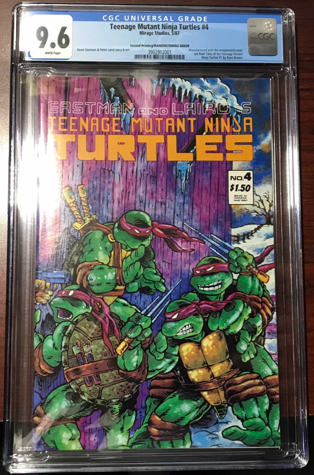 特撮 Writing in Action Teenage Mutant Ninja Turtles #4 CGC 9.6 Mirage Studios 1987