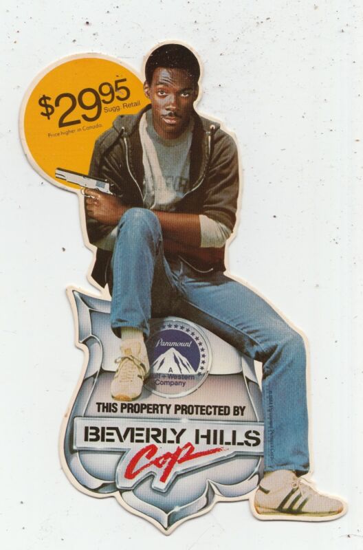 Vintage Beverly Hills Cop Eddie Murphy Cardboard  Mini Standee VHS Promo