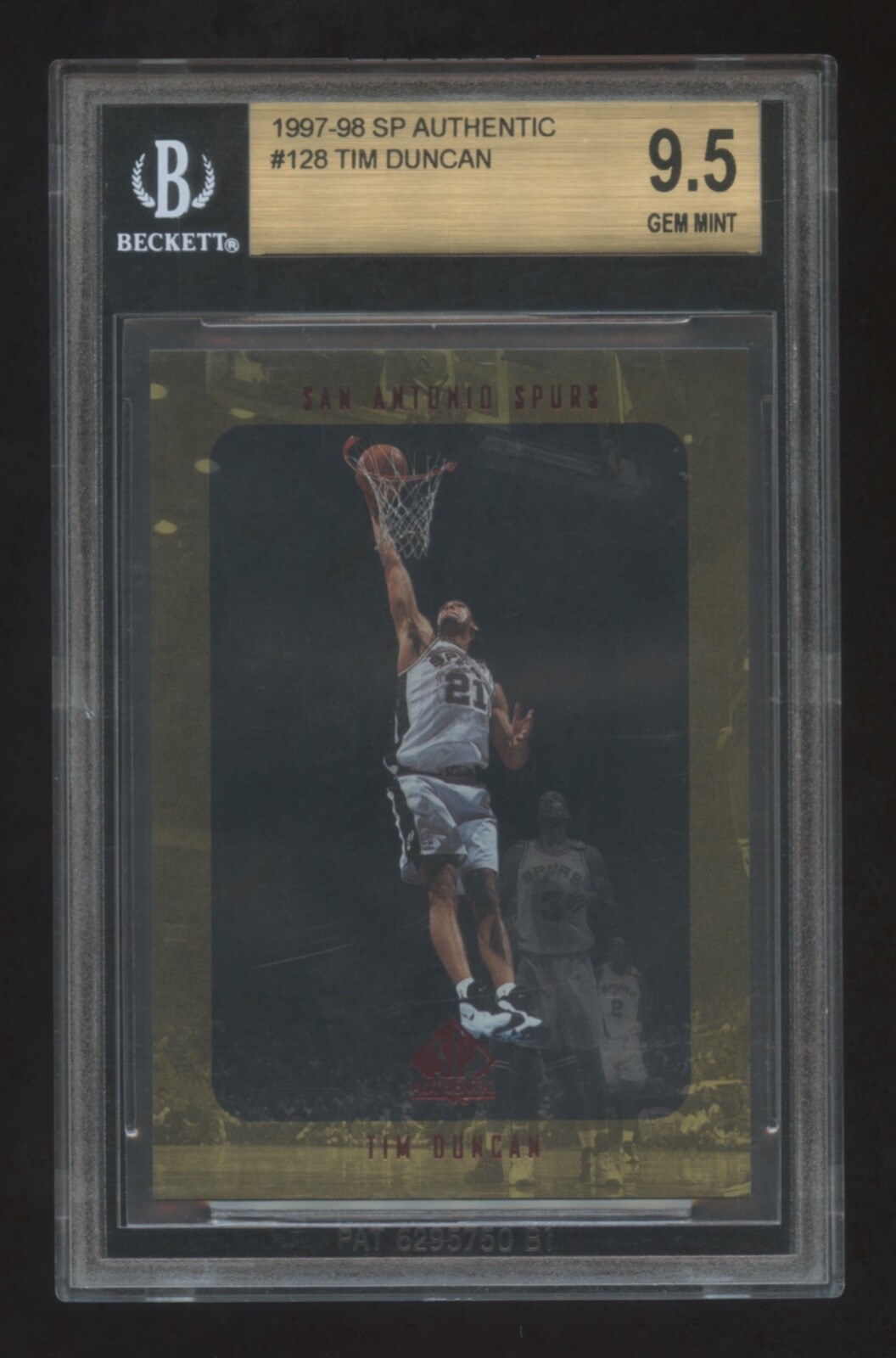 1997-98 SP Authentic Tダンカン ルーキーカード BGS 9.5 Tim Duncan 1997-98 SP AUTHENTIC ROOKIE RC SP #128