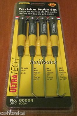 GENERAL Tools 60004 - Ultra Tech 4 Piece Precision Pick & Probe Set