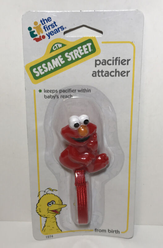 Vintage 1998 Sesame Street Elmo Pacifer Attacher The First Years 1274