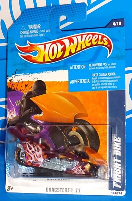 Hot Wheels 2011 HW Dragsterz Series #124 Fright Bike Clear Magenta Motorcycle