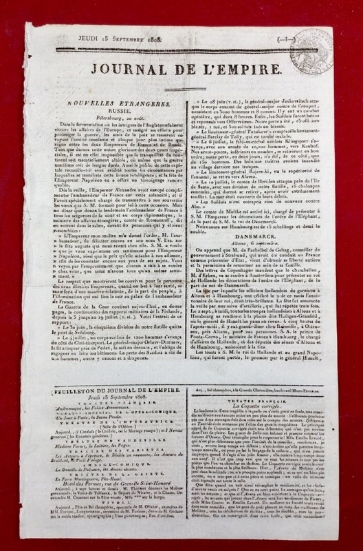 1808 Ellwangen Plattling Rostock Bayonne Presburg Altona  Journal De LâEmpire