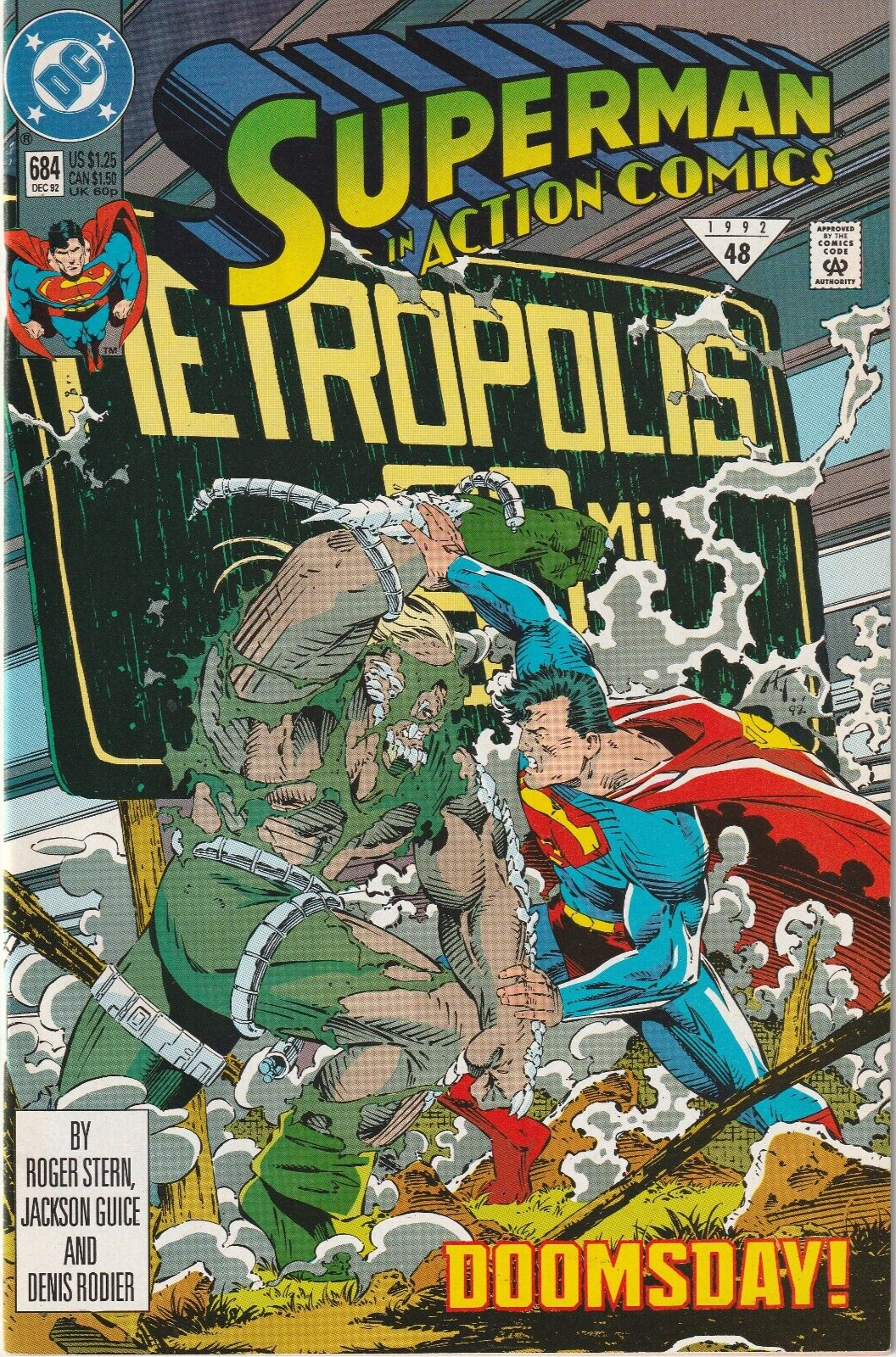 ACTION COMICS #684 SUPERMAN * DOOMSDAY DC 1992 NICE!!! ACTION COMICS #684 SUPERMAN * DOOMSDAY DC 1992 NICE!!!