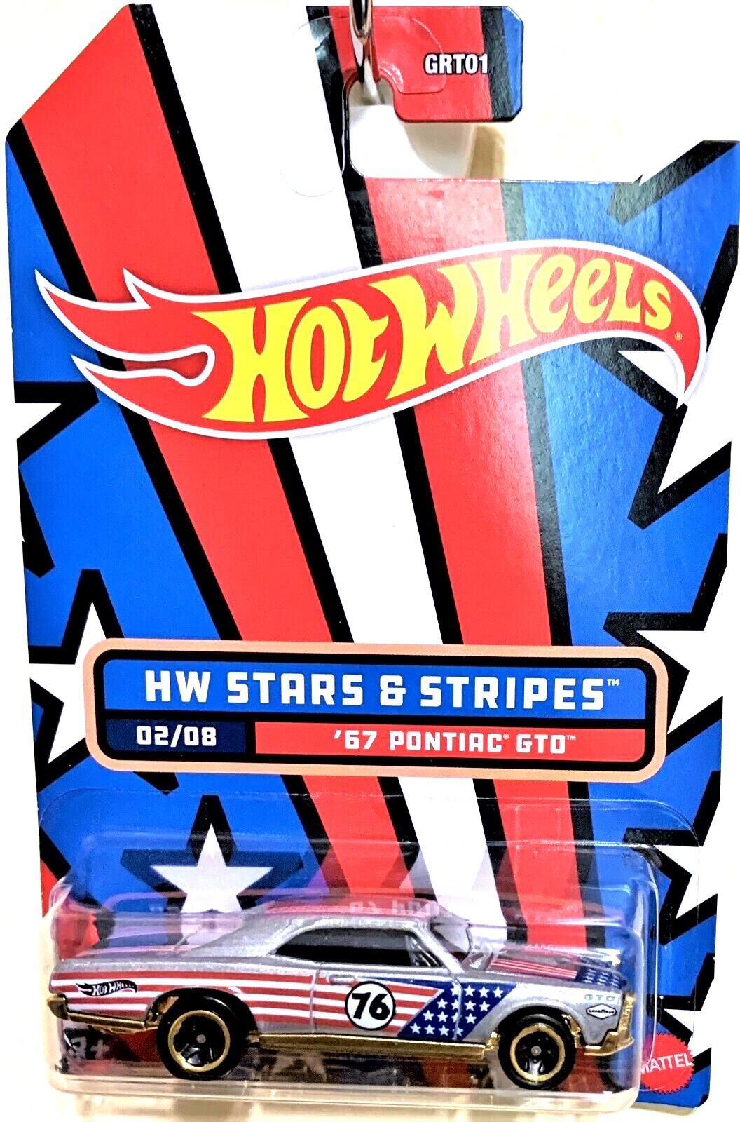 Hot Wheels 2022 Stars and Stripes '67 Pontiac GTO 02/08 1/64