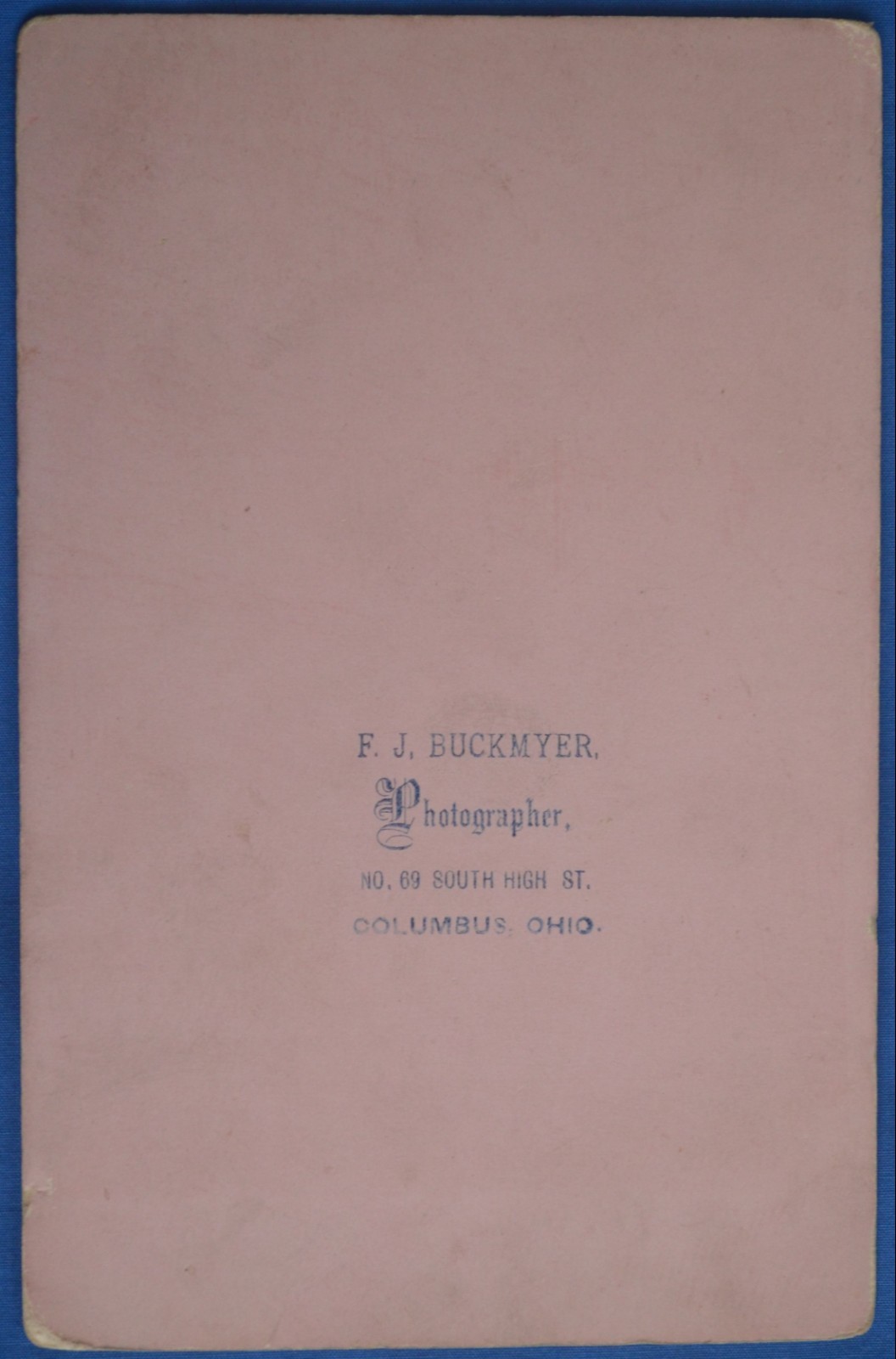 Cabinet Photo Man Wide Mustache Buckmyer Columbus Ohio Backstamp