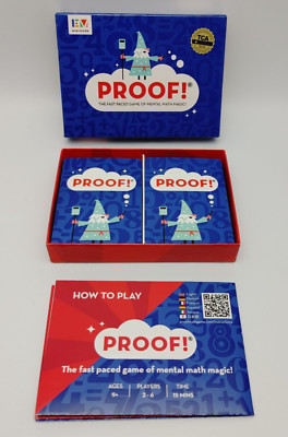 PROOF! The Fast Paced Game Of Mental Math Magic Ages 9+ Teachers Choice Award