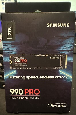 Samsung 990 PRO 2TB NVMe PCIe 4.0 M.2 2280 (MZ-V9P2T0B/AM) Internal SSD