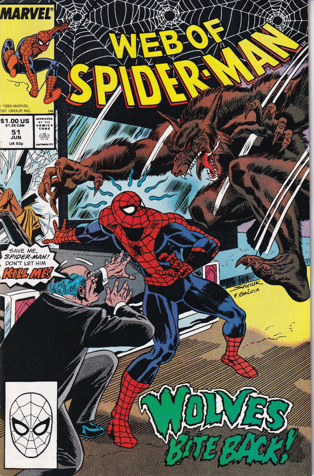 WEB OF SPIDER-MAN Vol. 1 #51 June 1989 MARVEL Comics - Hammerhead