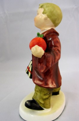 Lefton Figurine Little School Boy Books Apple September #2300 4.5