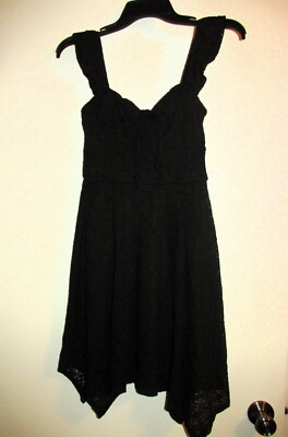 Juniors CUTE Black Lace Shark Bite Hem Dress (Size XXS - 00) BRAND NEW W TAGS