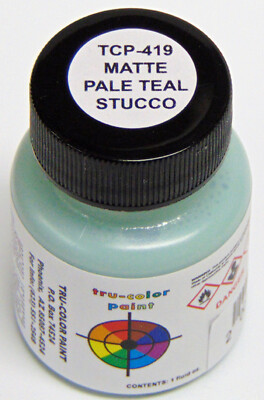 MATTE PALE TEAL STUCCO TRU-COLOR AIR BRUSH REDY PAINT HO O On30 Model RR TCP4192