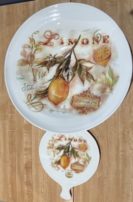 Ceramica Cuore Limone Sorrento 15-1/4  Bowl & 8-1/4  Trivet