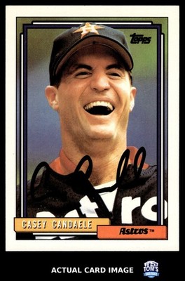 1992 Topps #161 CASEY CANDAELE Houston Astros AUTO NM