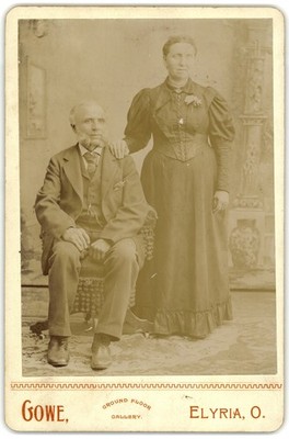 Cabinet Card Circa 1890s Gowe Husband and Wife Elyria Ohio