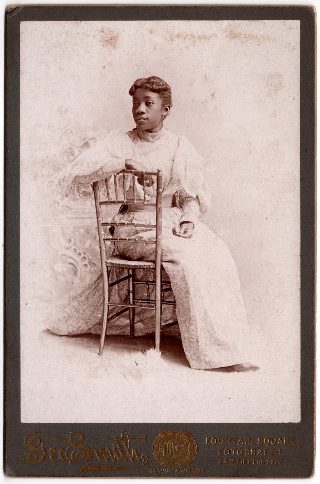 C. 1890s CABINET CARD GEO. SMITH GORGEOUS YOUNG AFRICAN
