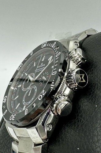 Pre-owned Edox Brand  Chronoffshore-1 Chronograph Swiss Quartz Black Dial 500m 45mm