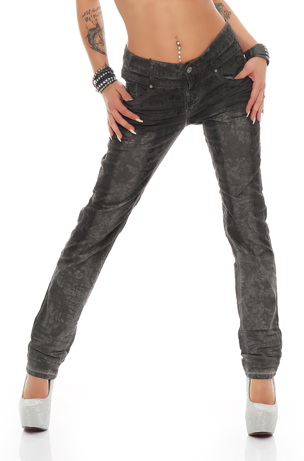 womens black ankle grazer trousers