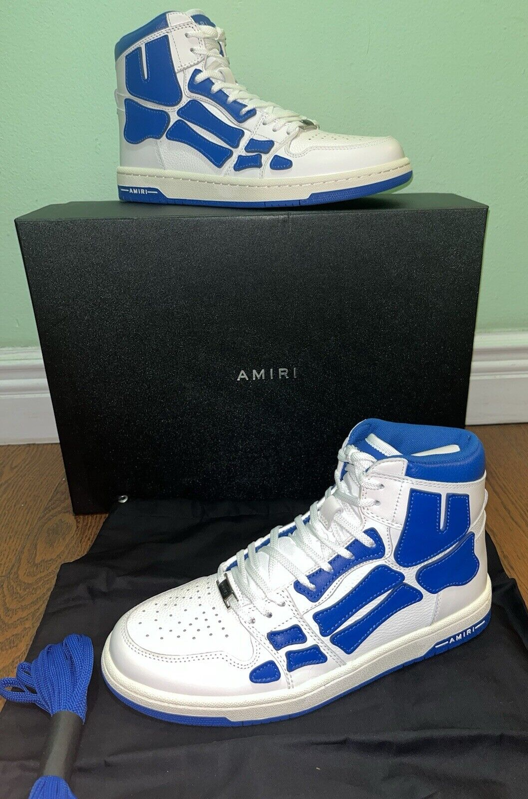 NIB $650 AMIRI Skel Skelton High Top Leather Sneakers - Sz 9