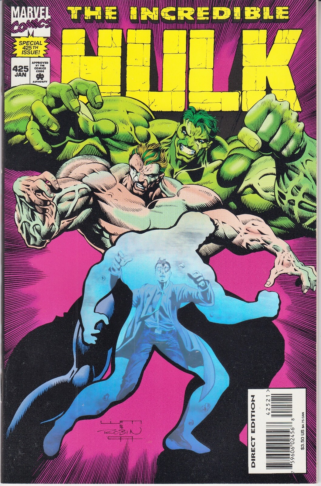 INCREDIBLE HULK #425 (January 1995) Marvel Comics -Hologram