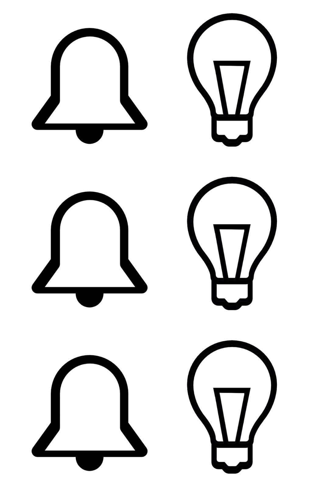 6 Aufkleber - Licht Klingel Symbol - Lichtschalter Taster -  schwarz oder weiß