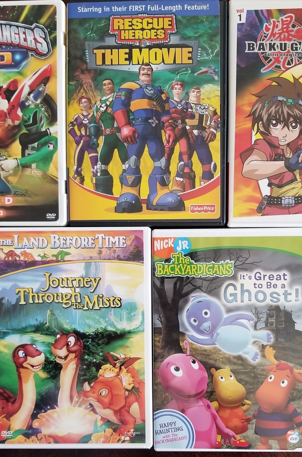 Lot of 7 Children's DVDs Blue's Clues, Backyardigans, Bakugan, Power Rangers