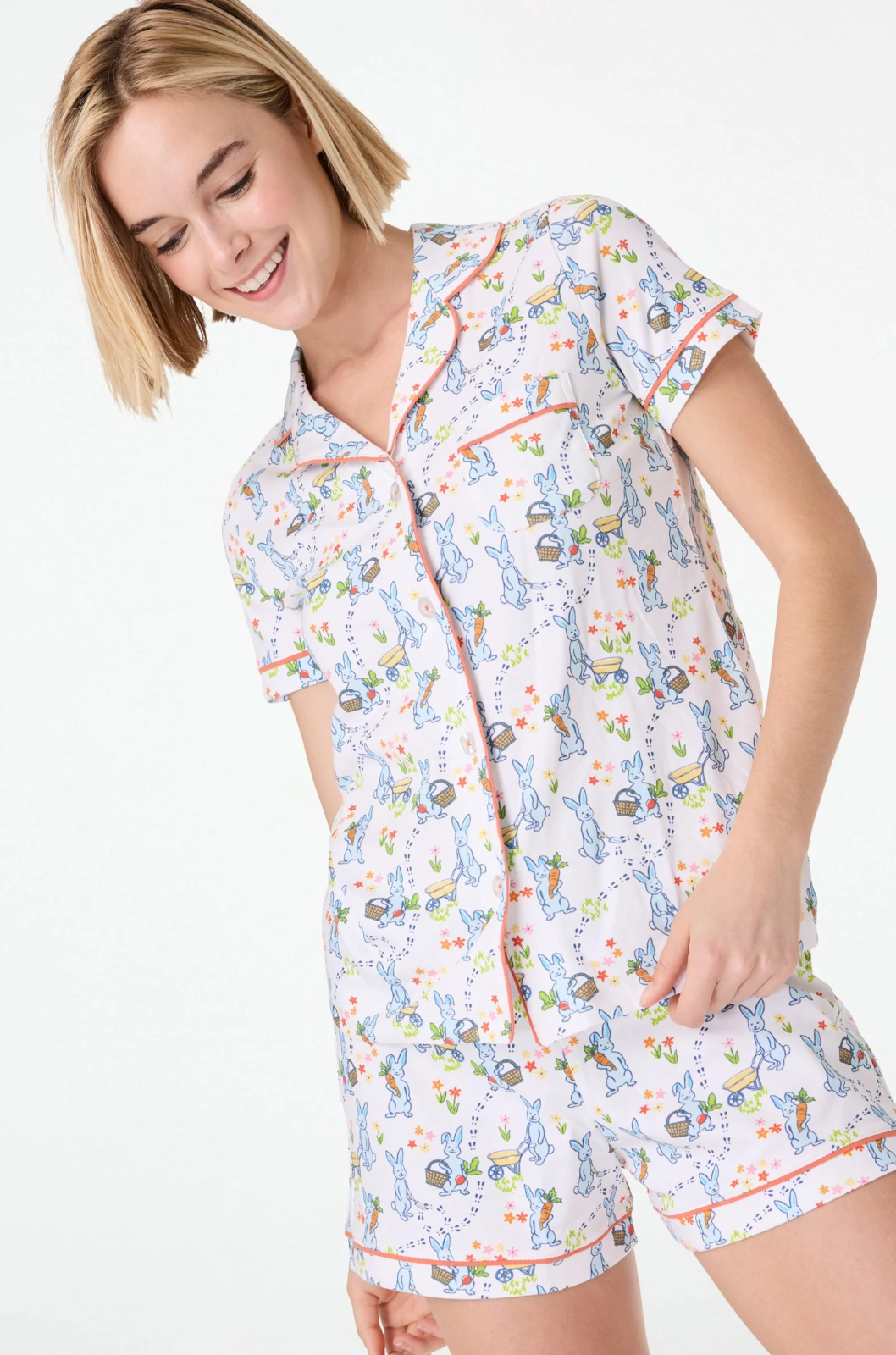 ★ SPAO★ Panty Rabbit Panty Rabbit Short Sleeve Pajamas BL NEW NWT Roller Rabbit Hoppy Spring Polo Shorts Pajama Set PJ